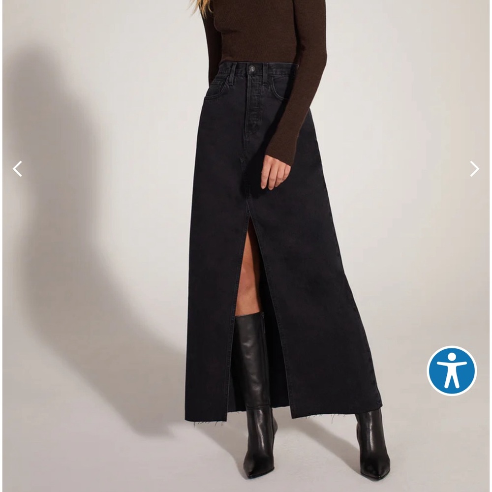 Favorite Daughter Sadie Black Denim Maxi Skirt | Size 31